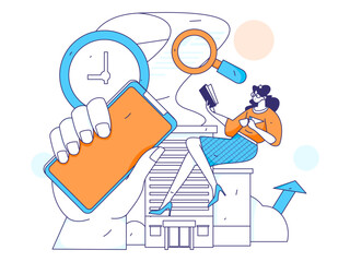 Home loan flat vector concept operation illustration
