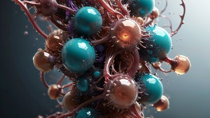 observation microscopique de la biologie cellulaire - une image immersive des structures cellulaires, offrant un aperçu essentiel de la vie microscopique.