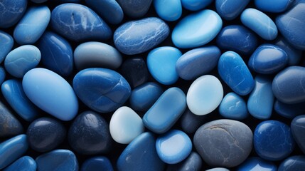 Fototapeta premium blue pebbles super macro, hyperrealistic photo, 16:9, background