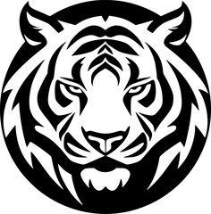 Tiger | Black and White Vector illustration