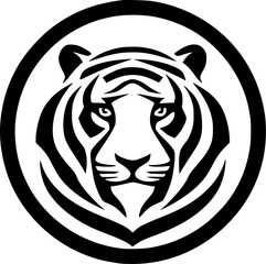 Tiger | Black and White Vector illustration
