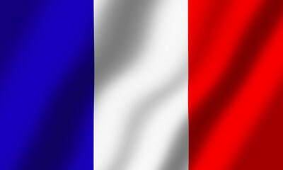 Powiewająca Flaga Francji - obrazy, fototapety, plakaty