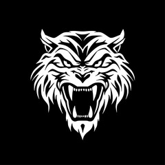 Tiger | Black and White Vector illustration