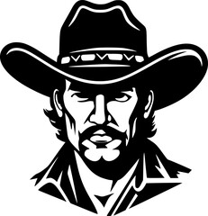 Western - Black and White Isolated Icon - Vector illustration