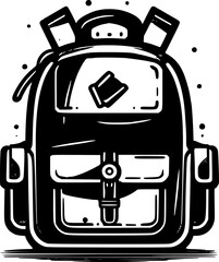 Back to School | Black and White Vector illustration