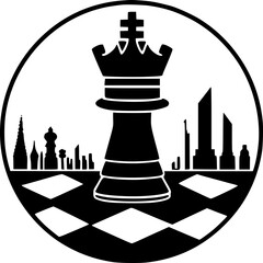 Chess | Minimalist and Simple Silhouette - Vector illustration