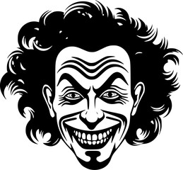 Clown - Minimalist and Flat Logo - Vector illustration
