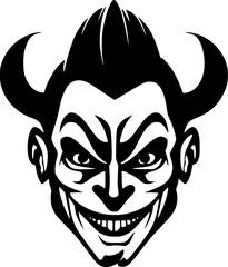 Clown | Black and White Vector illustration