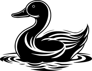 Duck | Black and White Vector illustration