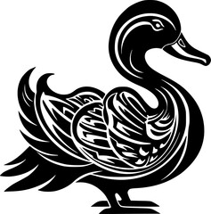Duck - Minimalist and Flat Logo - Vector illustration