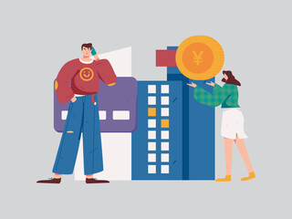 Home loan flat vector concept operation illustration
