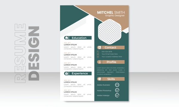 Clean modern design template of resume or CV, vector illustration, Professional Resume, CV Template Design.