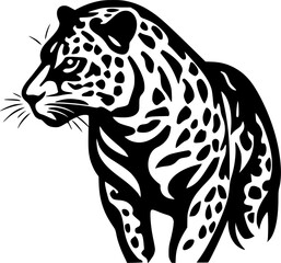 Fototapeta premium Leopard - Black and White Isolated Icon - Vector illustration