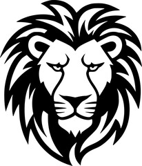 Lion | Black and White Vector illustration