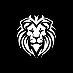 Lion - Black and White Isolated Icon - Vector illustration