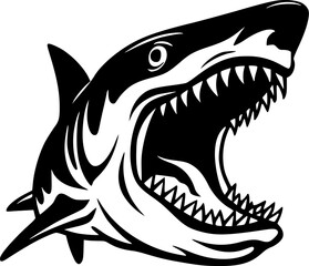 Shark | Minimalist and Simple Silhouette - Vector illustration