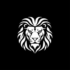 Lion - Black and White Isolated Icon - Vector illustration