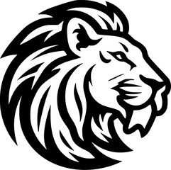 Lion - Black and White Isolated Icon - Vector illustration