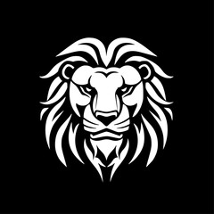 Lion - Black and White Isolated Icon - Vector illustration