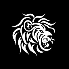 Lion | Black and White Vector illustration