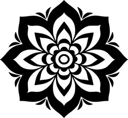 Naklejka premium Mandala | Black and White Vector illustration