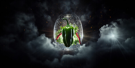 imagine a Pepper with a halo - obrazy, fototapety, plakaty