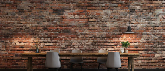 Timeless and industrial, a classic brick wall texture in shades of deep red and brown.
