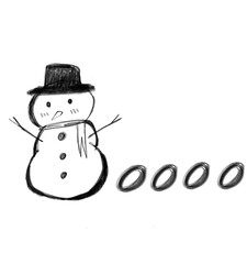 snowman with a broom