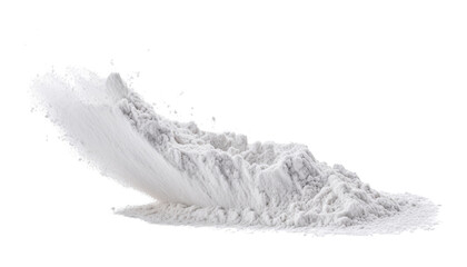 white flour or powder isolated on transparent background cutout