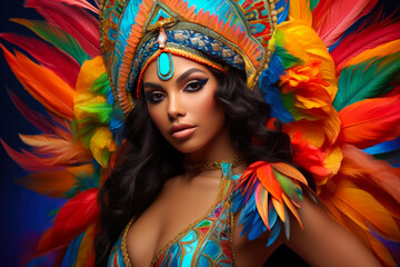 Exotic Caribbean Carnival Queen in Motion