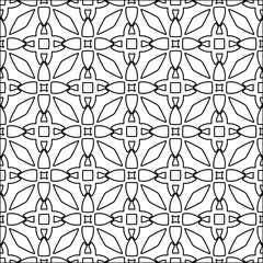 Naklejka premium Black lines on white background. Wallpaper with figures from lines. Abstract patterns. Black pattern for web page, textures, card, poster, fabric, textile. Monochrome design. 