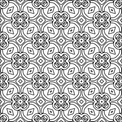 
Black lines on white background.
Wallpaper with figures from lines. Abstract patterns. Black  pattern for web page, textures, card, poster, fabric, textile. Monochrome design. 