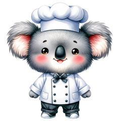 Obraz premium Watercolor Chef Koala