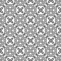 
Black lines on white background.
Wallpaper with figures from lines. Abstract patterns. Black  pattern for web page, textures, card, poster, fabric, textile. Monochrome design. 