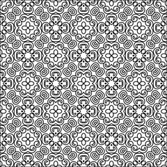 
Black lines on white background.
Wallpaper with figures from lines. Abstract patterns. Black  pattern for web page, textures, card, poster, fabric, textile. Monochrome design. 