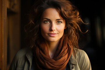 Fototapeta premium Woodsy Elegance: Capturing a Mature Woman's Essence