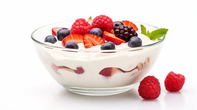 Berries with Yogurt, a Symphony of Freshness Captured by Generative AI 