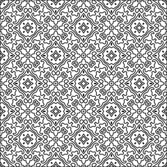 
Black lines on white background.
Wallpaper with figures from lines. Abstract patterns. Black  pattern for web page, textures, card, poster, fabric, textile. Monochrome design. 