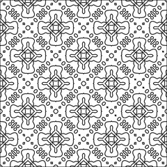 
Black lines on white background.
Wallpaper with figures from lines. Abstract patterns. Black  pattern for web page, textures, card, poster, fabric, textile. Monochrome design. 