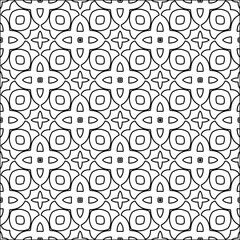 
Black lines on white background.
Wallpaper with figures from lines. Abstract patterns. Black  pattern for web page, textures, card, poster, fabric, textile. Monochrome design. 