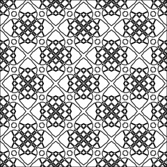 Black lines on white background.
Wallpaper with figures from lines. Abstract wallpaper. Black  pattern for web page, textures, card, poster, fabric, textile. Monochrome design