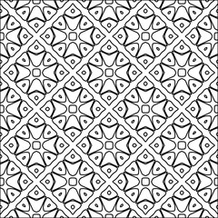 Black lines on white background.
Wallpaper with figures from lines. Abstract wallpaper. Black  pattern for web page, textures, card, poster, fabric, textile. Monochrome design. 