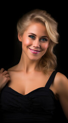 Fototapeta premium Seductive Boudoir: Confident Blonde Model in Intimate Setting