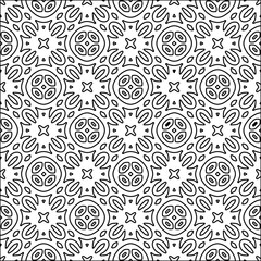 
Black lines on white background.
Wallpaper with figures from lines. Abstract wallpaper. Black  pattern for web page, textures, card, poster, fabric, textile. Monochrome design. 