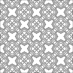 
Black lines on white background.
Wallpaper with figures from lines. Abstract wallpaper. Black  pattern for web page, textures, card, poster, fabric, textile. Monochrome design. 