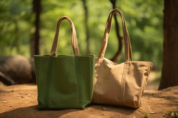 Sustainable Shopping Recycling bags - Ai generated - Generative Ai	