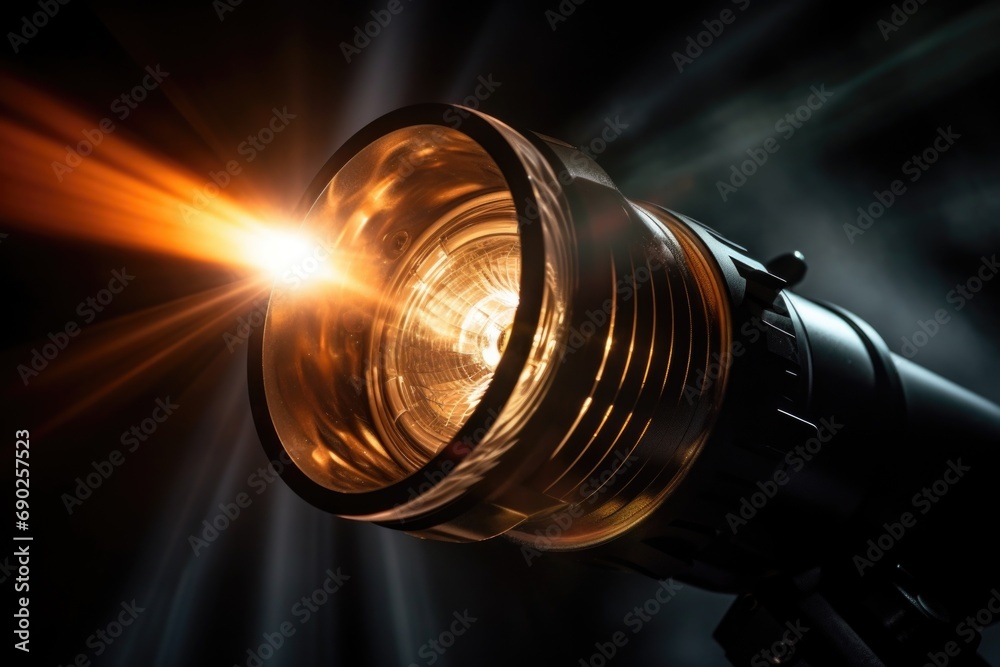 Poster A close-up view of a camera light. This image can be used to represent photography, technology, or capturing moments
