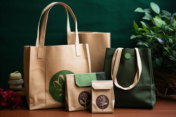 Sustainable Shopping Recycling bags - Ai generated - Generative Ai	