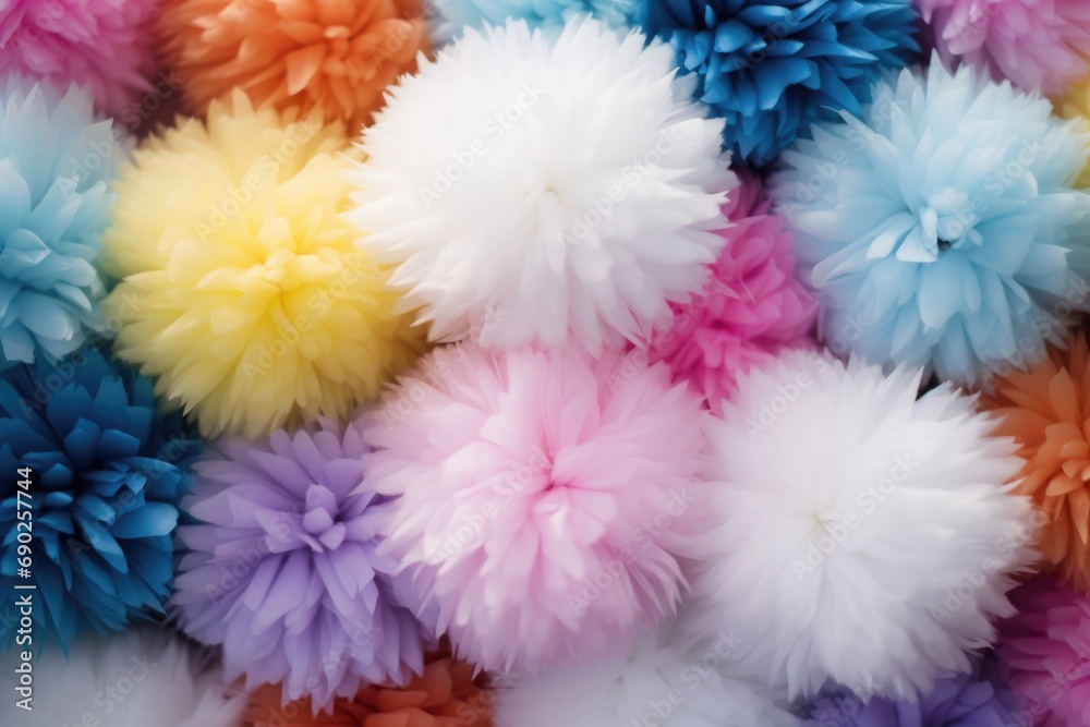 Poster A close-up view of a bunch of fluffy flowers. Perfect for adding a touch of nature to any project