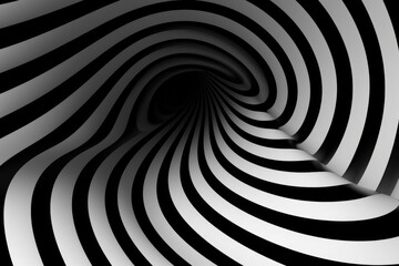 A black and white spiral design with black and white stripes. Suitable for various design projects